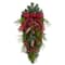 24" Pinecones, Berries & Bells Christmas Teardrop Swag
